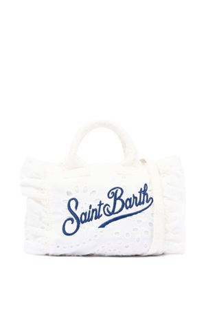 White Sangallo Cotton Mini Ruffle Vanity Bag SAINT BARTH KIDS | VAMI01800434L